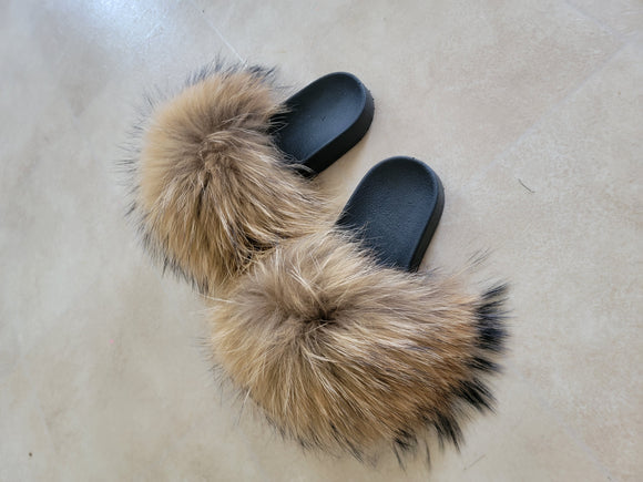 Luxury Fur Slides- Brown - SlayBasics 
