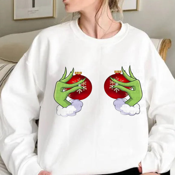 Grinch Hands Pinching Ornaments Sweater
