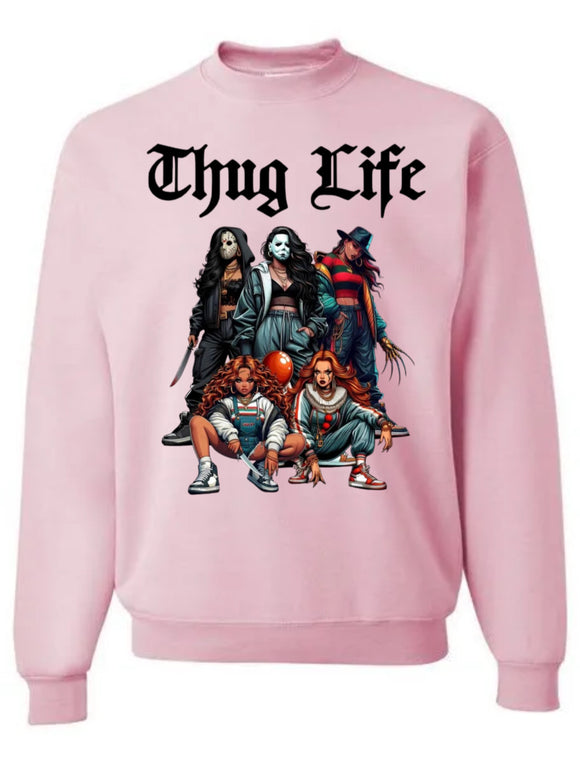 Ladies Thug Life Horror Sweater Unisex