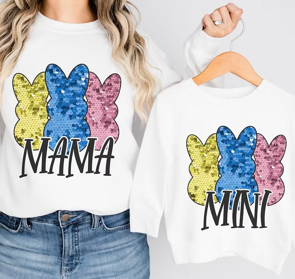 Mom And Mini Easter Sequin Sweaters