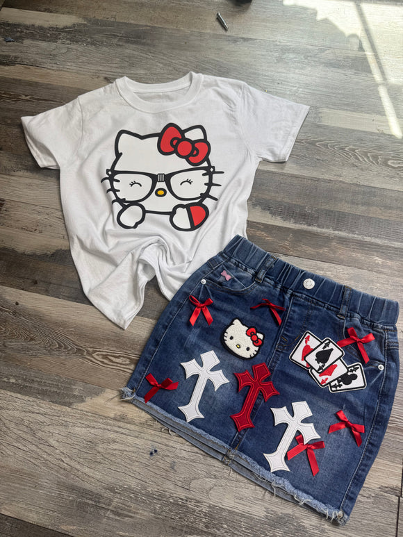 Kids Skirt Kitty 2Pc Set