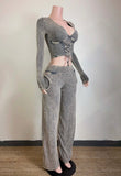 Acid Wash Grey Lounge Set