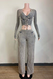 Acid Wash Grey Lounge Set