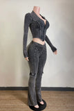 Acid Wash Pant Track Set