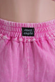 Pink Acid Wash Contour Crop Set