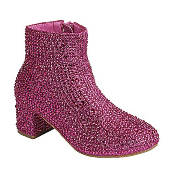 KIDS- Pink Rhinestone Boots - SlayBasics 