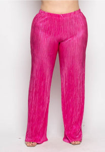 PLUS- Pink Girly Straight Leg Pants - SlayBasics 
