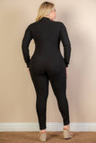 Plus Size- Black Jumpsuit Long Sleeves - SlayBasics 