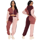 Trendy Patch Work Sweat Outfit - SlayBasics 