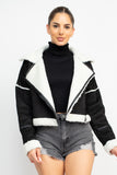 Faux Fur Sheerling Crop Jacket - SlayBasics 
