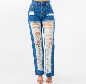 High Waisted Flared Out Mom Jeans - SlayBasics 