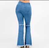 High Waisted Flared Distressed Jeans - SlayBasics 