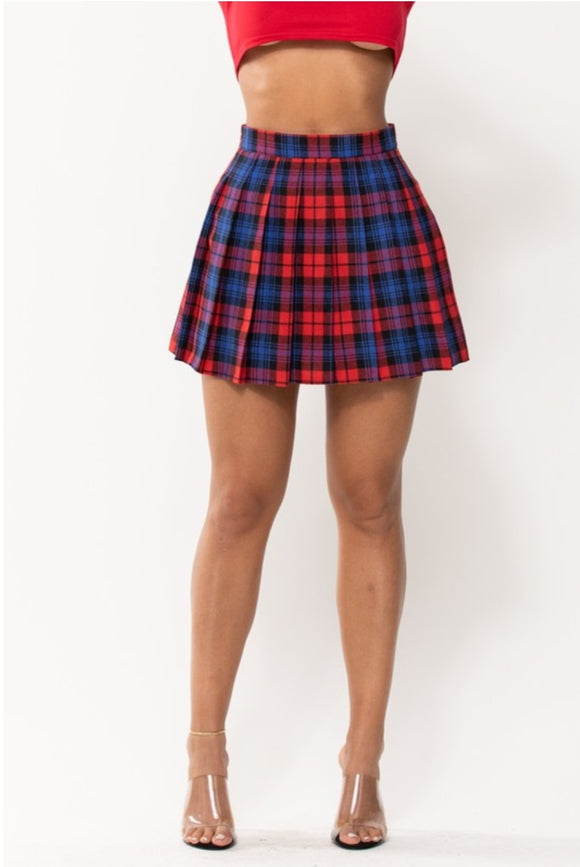 Plaid Pleated Skirt - SlayBasics 